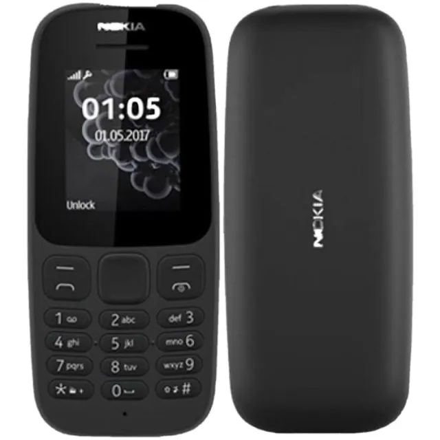 New Nokia 105 4th Edition Single Sim and Dual Sim Unlocked Mobile Phone Black