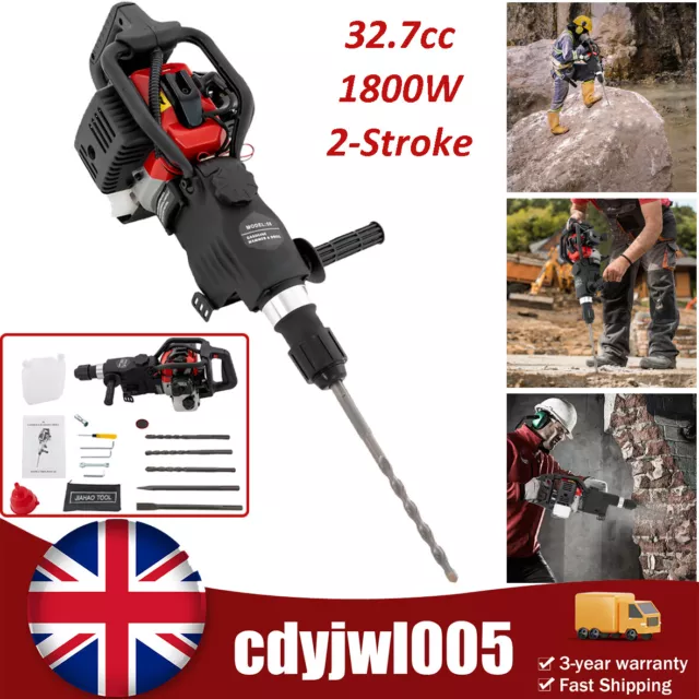 Portable 1200W Gasoline Jack Hammer Drilling Machine 2 Stroke Concrete Breaker