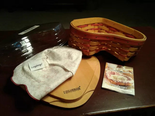 1999 Longaberger Sweetheart Love Letters Basket Combo w/Lid, NEW