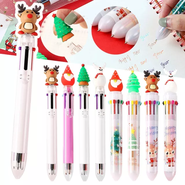 Christmas Gift Cute Cartoon Christmas 6 Color / 10 Color Ballpoint Pen Press Pen