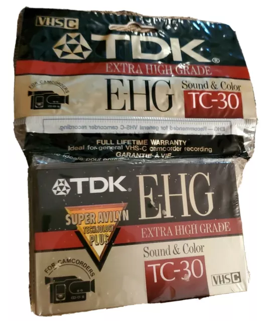 NWT TDK E-HG TC-30 Extra High Grade VHS-C Camcorder Video Cassette Tape