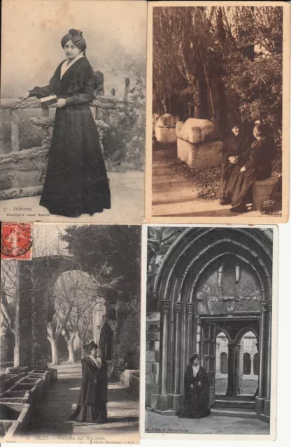Lot de 4 cartes postales anciennes old postcards ARLES arlésienne