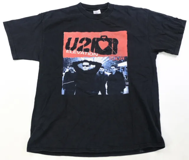 Rare VTG DELTA U2 No Doubt Elevation Tour 2001 Suitcase T Shirt 2000s Black XL