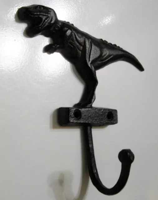 TYRANNOSAURUS REX Dinosaur Cast Iron Wall Hook 6" High ~ NEW~ 2