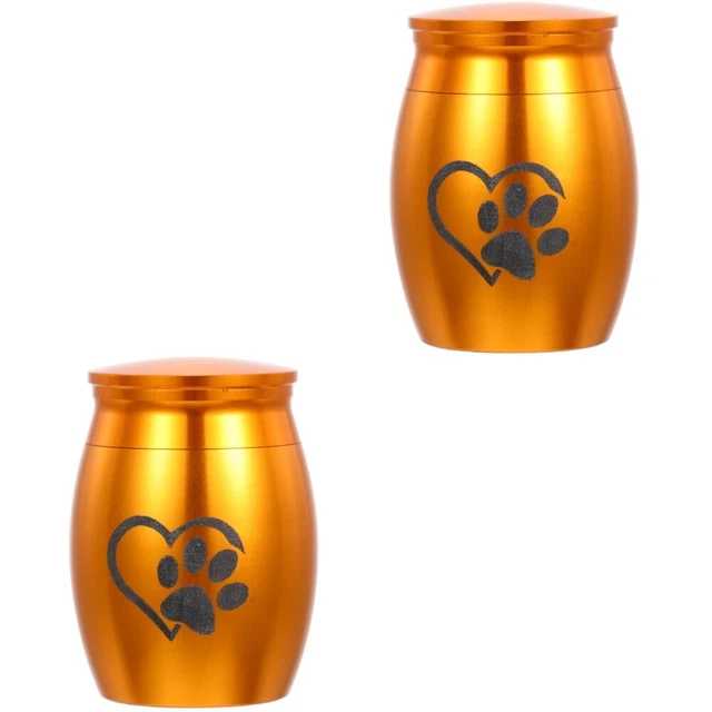 2 PCS Haustier Urne Für Die Beerdigung Von Haustieren Einäscherung Urnen Metall