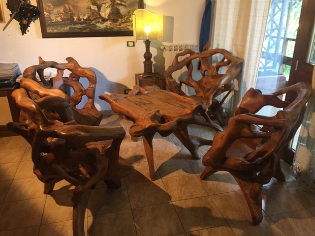 Poltrone e Tavolo In Teak Indonesiano