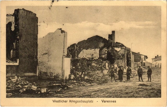 CPA Varennes - Rue - Street Scene - Soldiers -Ruines (1037493)