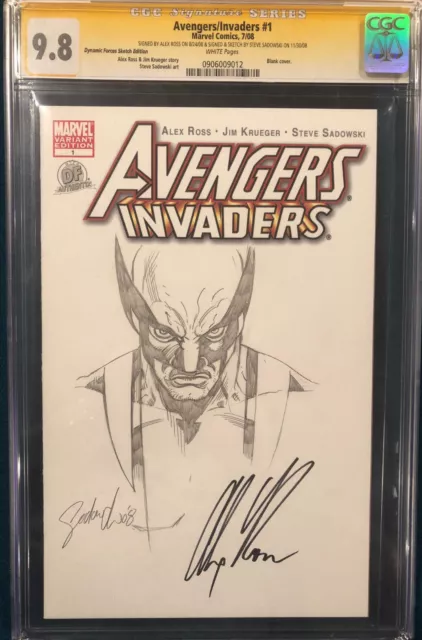 ALEX ROSS signed ORIGINAL STEVE SADOWSKI Sketch Art CGC 9.8 Wolverine X-Men CBCS