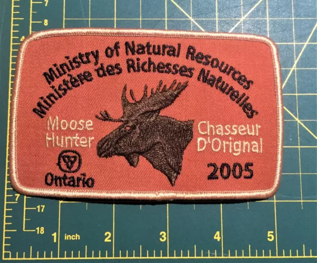 2005 ONTARIO MNR MOOSE HUNTING PATCH badge flash crest deer bear vintage game