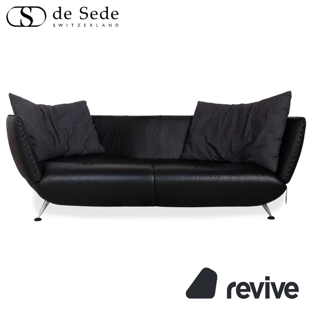 Canapé modulable De Sede ds-88 cuir noir années 70
