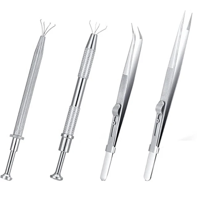 Pinces De Bijoutier Grobet USA, Acier Inoxydable, 6 Pouces, Embouts Dentelés Pliés, Neuves