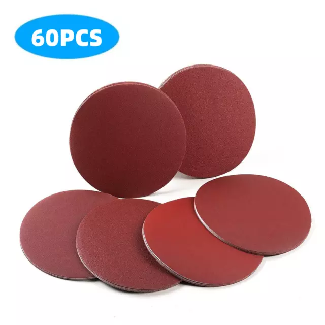 60PCS 8 inch PSA Self Adhesive Sanding Discs 80-400 Grit Sticky Back Sandpaper