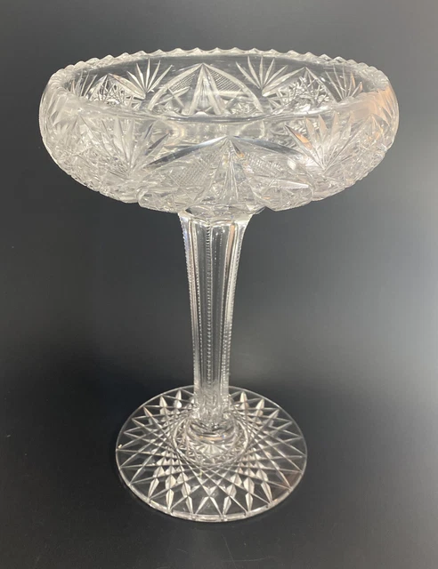 Early 20th Century Compote American Brilliant Cut Glass Wedding Chalice 9.5�