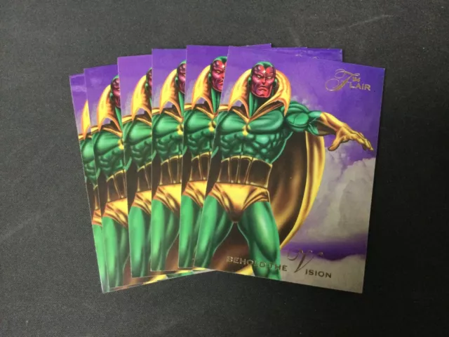 (6) BEHOLD THE VISION 1994 Flair Marvel Card Lot #27