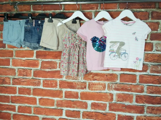 Girls Bundle Aged 2-3 Years Zara Next Jojo Mama T-Shirts Shorts Set Summer 98Cm