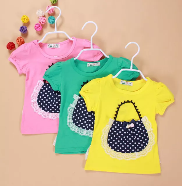 Newborn Toddler Girls Short Sleeved Dress Candy Color Cotton Cute Baby Clothes