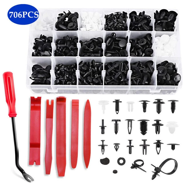 706×Plastic Clip Car Body Push Pin Fender Bumper Fasteners Splash Guard Rivet US