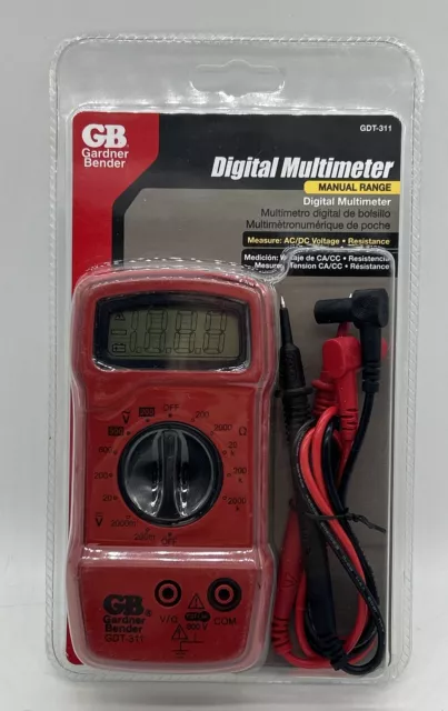 New In Package Gardner Bender Digital Multimeter Manual Range GDT-311