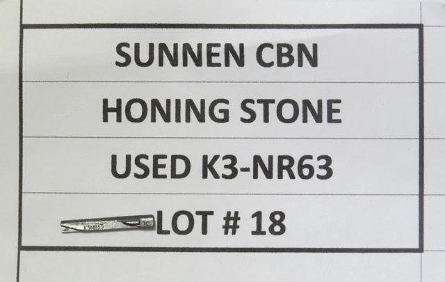 Sunnen Cbn Honing Stone Used K3-Nr63 Honing Stone - Lot #18