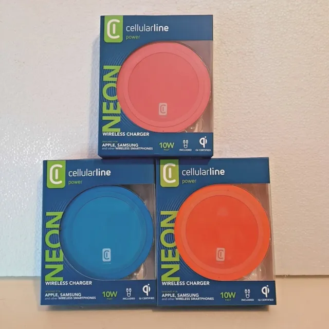 Cellularline Neon Wireless Chargeur Base Coloré Par Recharge pour Apple Samsung