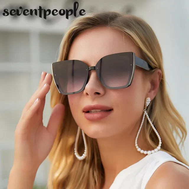 Oversized Cats Eye Sunglasses Luxury Brand Fashion Large Frame Square Sun Gla...