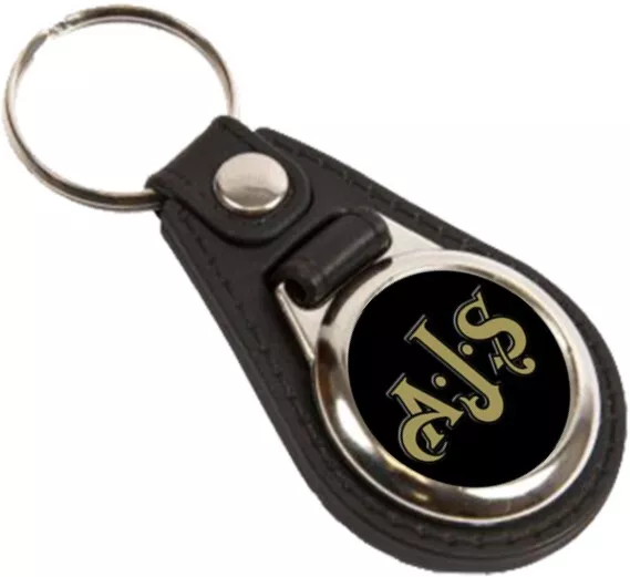 Leather Vintage Look Key Fob Key Ring Fits AJS