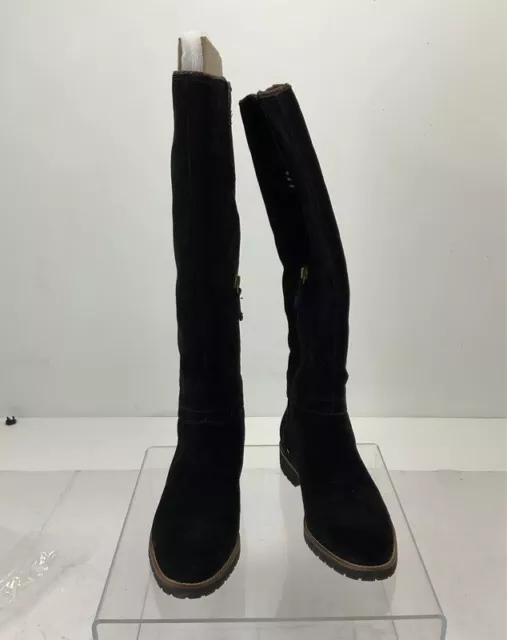 Franco Sarto "Coriane" Black Brown Suede Tall Boots 7.5M