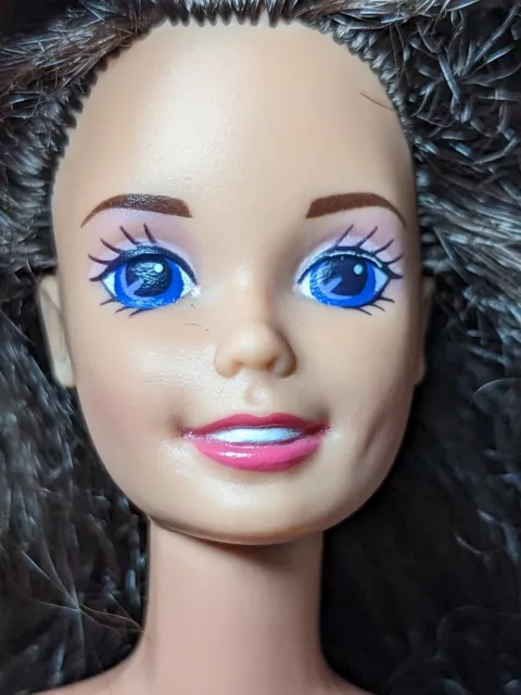 vintage Barbie Puppe - BRAUNE HAARE -LILA BLAUE AUGEN -MATTEL-CHINA