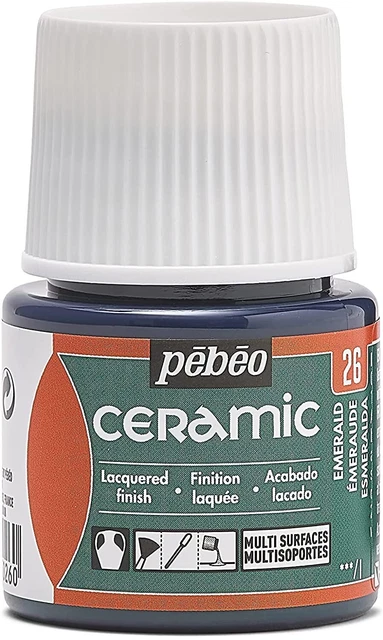 Pintura efecto esmalte cerámico Pebeo botella de 45 ml, alto brillo, opaco, a base de aceite