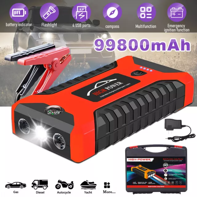 99800mah Portable Jump starter 12V Emergency Power Bank Car Jump Starter Battery