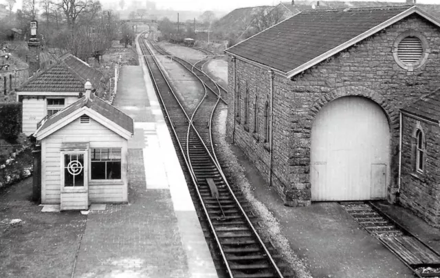 WOOKEY RAILWAY STATION, CHEDDAR, SOMERSET. 1960 POSTER PHOTO 12 x 8 (A4)