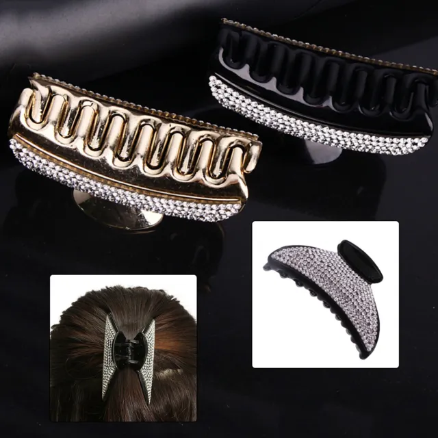 Womens Luxury Crystal Rhinestone Hair Claw Hairpin Clips Large Clamp Headwear