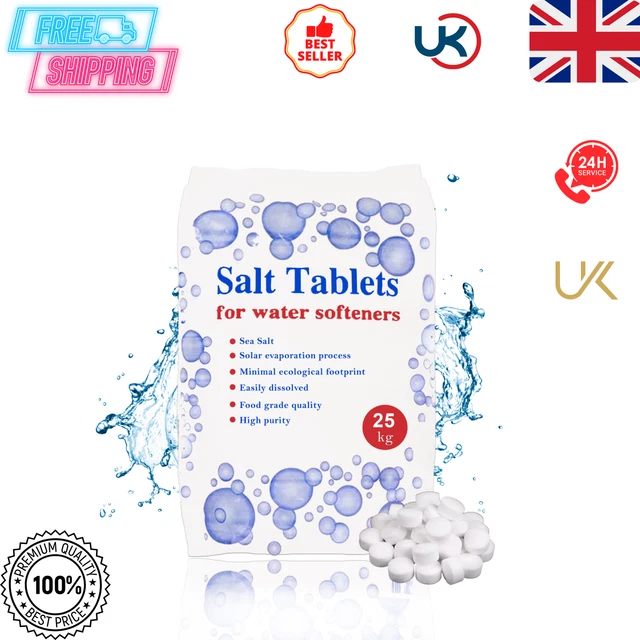 SALT TABLETS 25KG BAG Water Softener Dishwasher Salt Laundry Kitchen