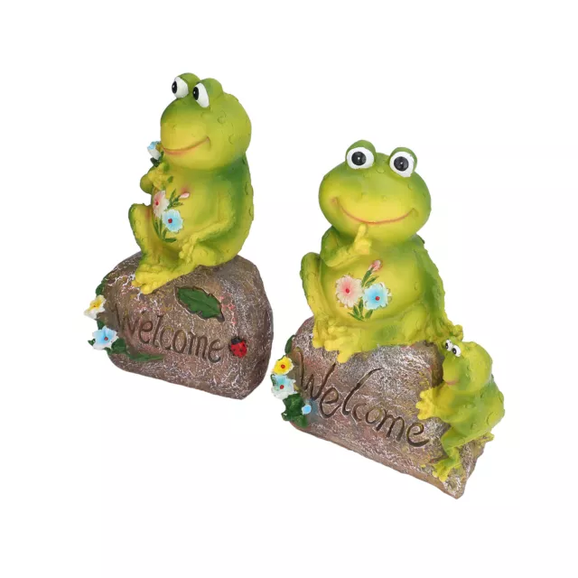 Cute Frog Statue Garden Sculpture Exquisite Resin Desktop Ornament For Outdoo BU