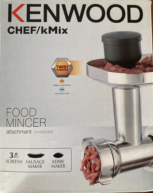KENWOOD CHEF/KMIX FOOD MINCER ATTACHMENT (KAX950ME) UNUSED 50.00