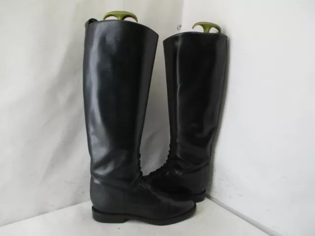 Nine West MAJESTA Black Leather Knee High Riding Boots Womens Size 5.5 M