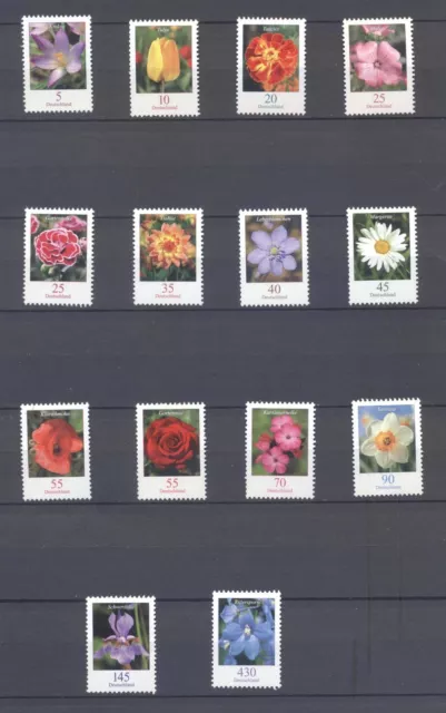 Bund/BRD - Kleines Lot Rollenmarken mit Nr. - Freimarken Blumen - postfrisch **