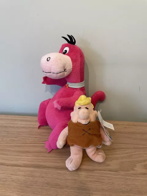 The Flintstones 4” Barney (BNWT) & 10” Dino Plush Soft Toys Hanna-Barbera