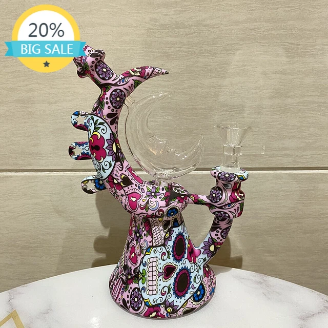 7& SILICONE SMOKING Hookah Moon Teapot Bong Shisha Glass Bowl Water
