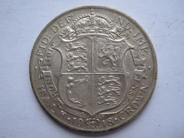 1918 George V silver Halfcrown A UNC