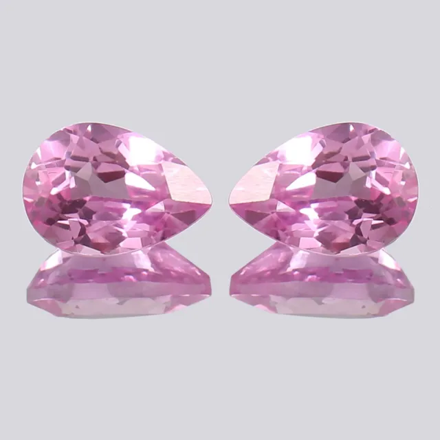 AAA Natural Flawless Ceylon Pink Sapphire Loose Pear Gemstone Cut Pair 12x8 MM