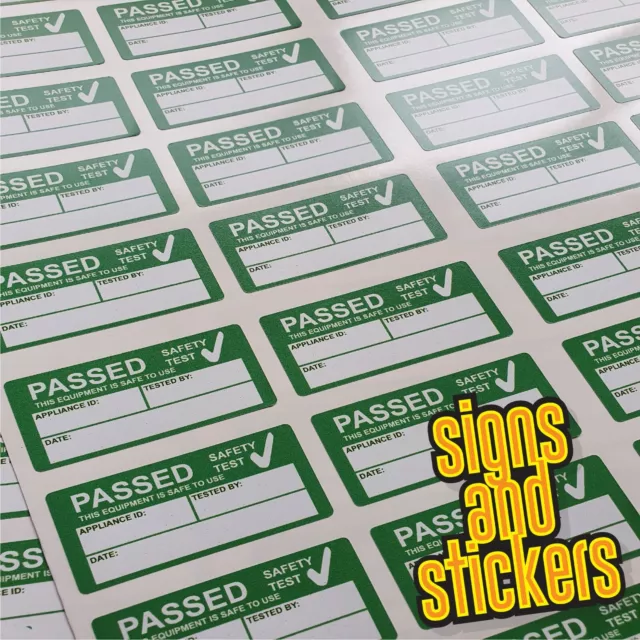 1000 autocollants PAT Test Pass étiquette passée, étanche pas papier bon marché +