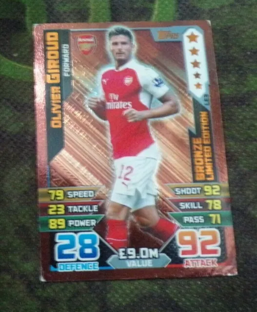 Match Attax 2015/16 Olivier Giroud Bronze Limited Edition Le3B Played