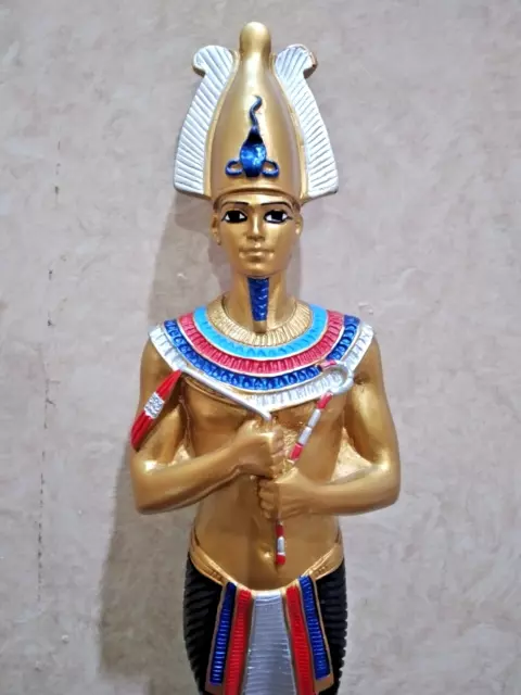13" Gold*Black statue of Goddess Osiris God the deceased Ancient Egyptian-Stone