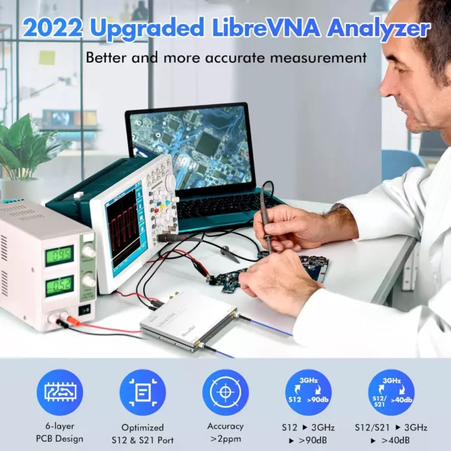 SEESII LibreVNA 2.0 100kHz-6GHz Vector Network Analyzer NanoVNA Antenna Analyzer 2