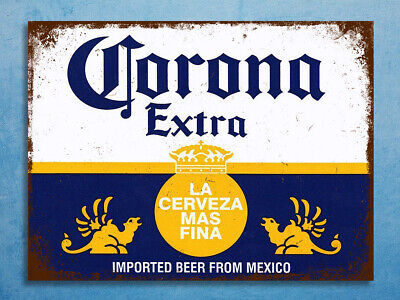 Corona metal plaques signs beer home bar mancave retro style wall art