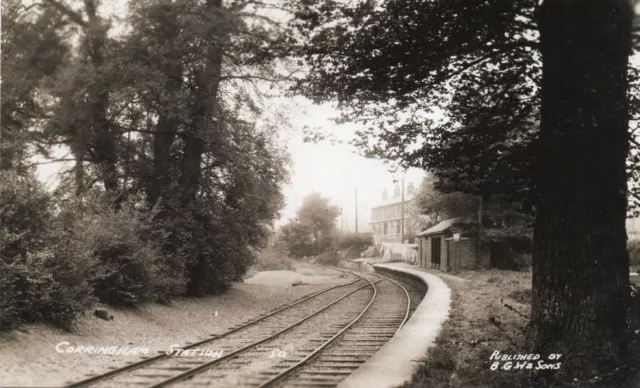 early B/W RP POSTCARD - Corringham Railway Station, Essex
