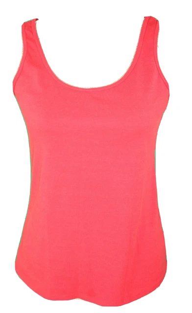 DIP Red  Knit Tank Top Sleeveless Cotton Blend Stretch Scoop Neck MEDIUM