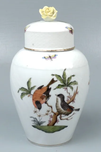 Herend Rothschild Ginger Jar with Lid - 6450/RO - covered urn vase PC