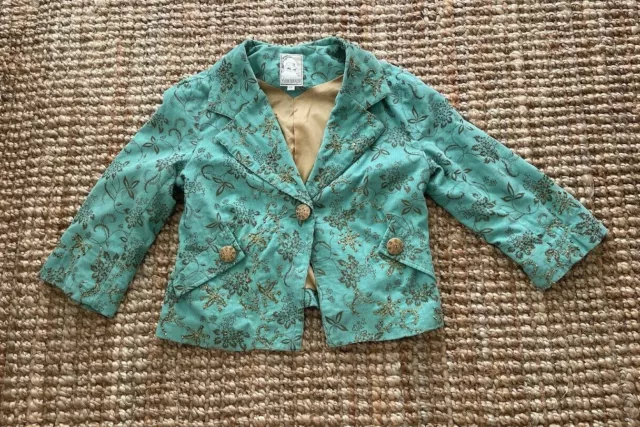2 4 6 Very Rare 2005 Anthropologie Bead Embroidery Corduroy "Sunspace Jacket"